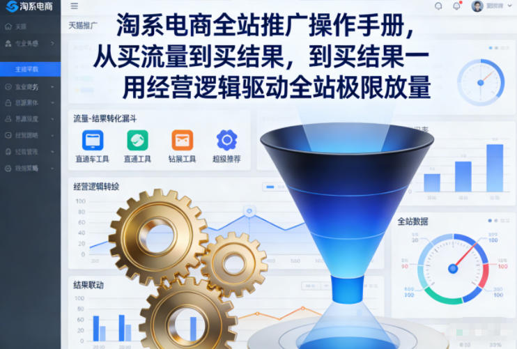 淘系电商全站推广操作手册，从买流量到买结果一用经营逻辑驱动全站极限放量-优创项目网