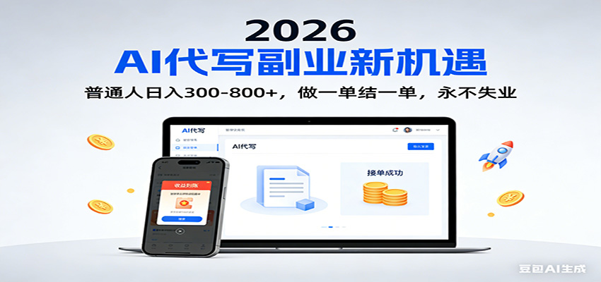 2026 副业首选！AI 代写日入 300-800，普通人0门槛，做一单结一单！-优创项目网