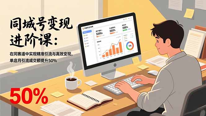 同城号变现进阶课：在同城赛道中实现精准引流与高效变现，单店月引流成交额提升50%-优创项目网