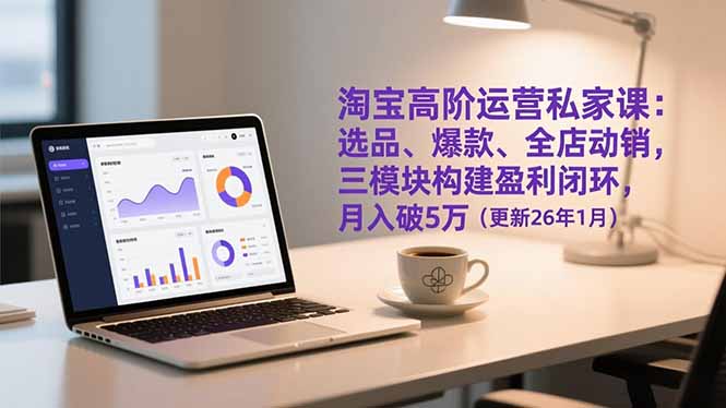 淘宝高阶运营私家课：选品、爆款、全店动销，三模块构建盈利闭环，月入破5万(更新26年1月-优创项目网