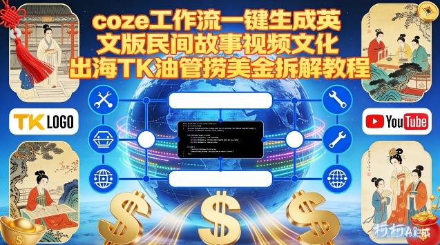 Coze扣子工作流一键生成英文版民间故事视频，文化出海TK油管捞美金拆解教程-优创项目网