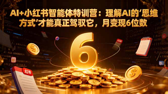 AI+小红书智能体特训营2.0：理解AI的思维方式才能真正驾驭它，月变现6位数(更新-结营课-优创项目网