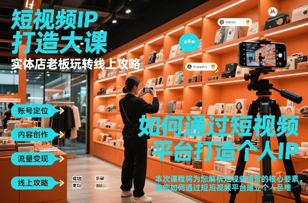 短视频ip打造大课，实体店老板玩转线上攻略-优创项目网