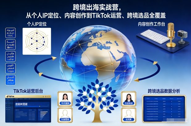 跨境出海实战营，从个人IP定位、内容创作到TikTok运营、跨境选品全覆盖-优创项目网