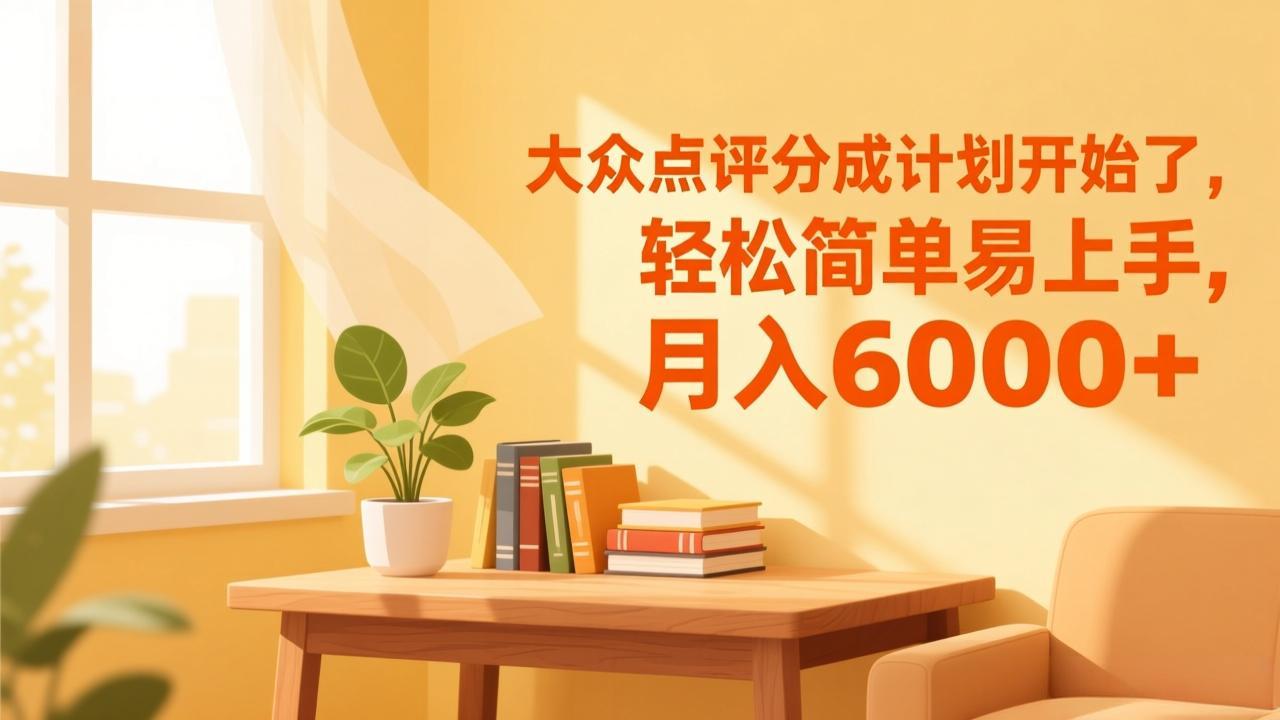 大众点评分成计划开始了，轻松简单易上手，月入6000+-优创项目网