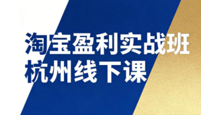 淘宝盈利实战班杭州线下课12月26-28日(音频+字幕)，帮你掌握SOP流程+12门核心技术-优创项目网
