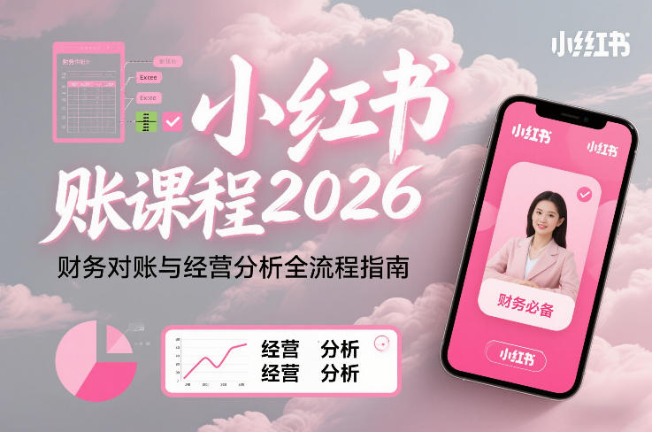 小红书对账课程2026，财务对账与经营分析全流程指南-优创项目网