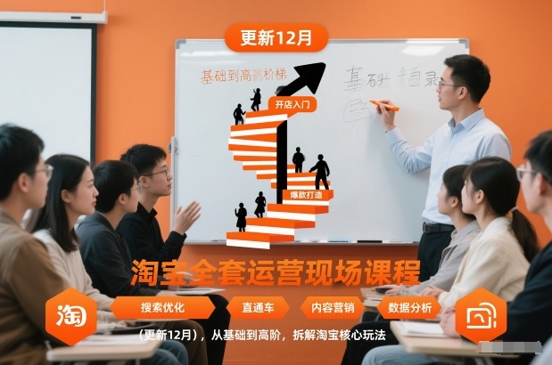 淘宝全套运营现场课程(更新26年1月)，从基础到高阶，拆解淘宝核心玩法-优创项目网