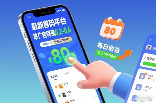 最新首码平台，单广告保底0.2-0.4，单机一天轻松撸80，早入场早賺米【揭秘】-优创项目网