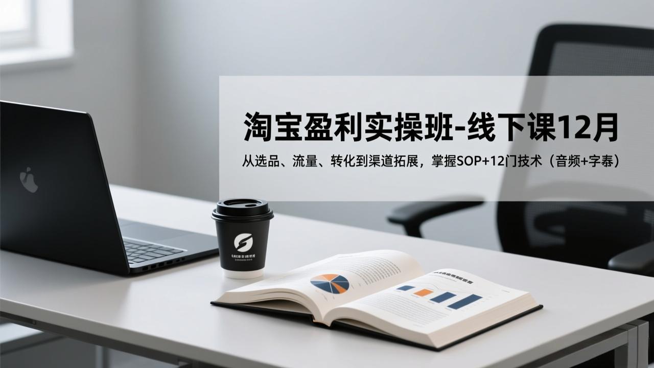 淘宝盈利实操班-线下课12月，从选品、流量、转化到渠道拓展，掌握SOP+12门技术(音频+字幕-优创项目网