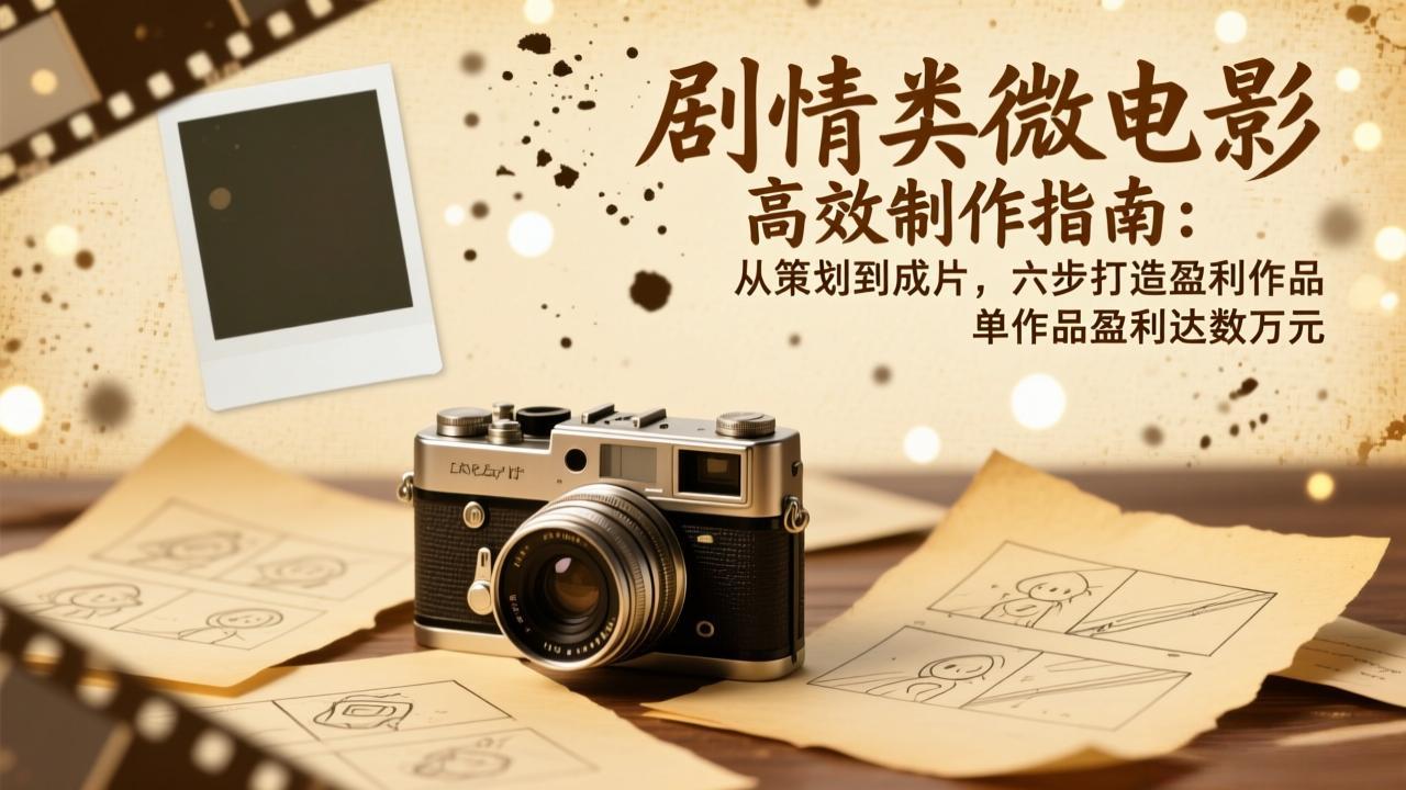 剧情类微电影高效制作指南：从策划到成片，六步打造盈利作品，单作品盈利达数万元-优创项目网