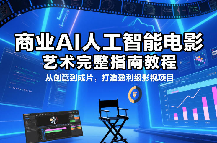 商业AI人工智能电影制作的艺术完整指南教程，从创意到成片，打造盈利级影视项目-优创项目网