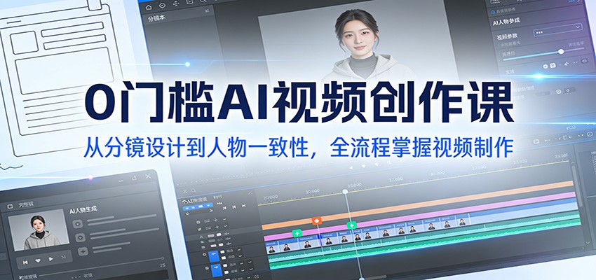 0门槛AI视频创作课：从分镜设计到人物一致性，全流程掌握视频制作-优创项目网