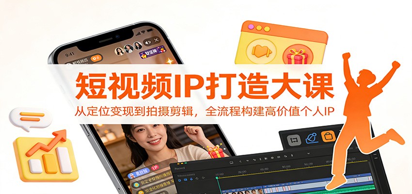 短视频IP打造大课：从定位变现到拍摄剪辑，全流程构建高价值个人IP-优创项目网