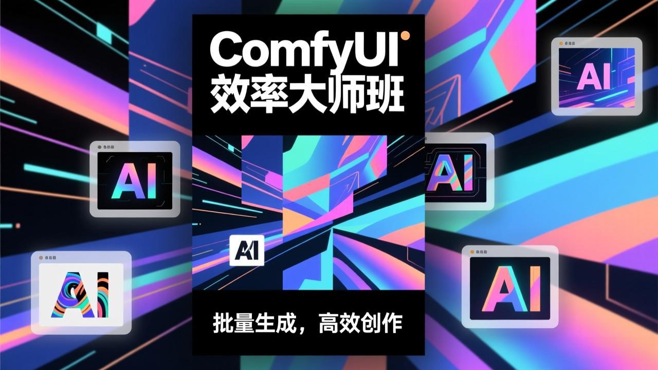 ComfyUI效率大师班：工作流搭建，批量生成，将个人AI出图效率提升5-10倍，月接单收入1-3万-优创项目网