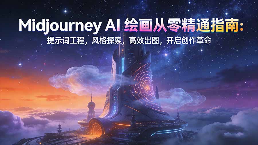 Midjourney AI绘画从零精通指南：提示词工程，风格探索，高效出图，开启创作革命-优创项目网