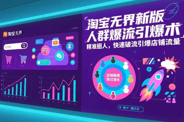 淘宝无界新版人群爆流引爆术，精准圈人，快速破流引爆店铺流量-优创项目网