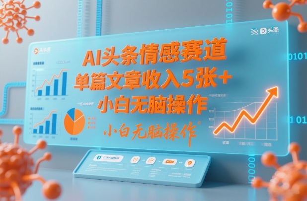 AI头条情感赛道，单篇文章收入5张+，小白无脑操作-优创项目网