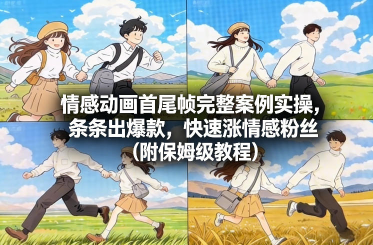 情感动画首尾帧完整案例实操，条条出爆款，快速涨情感粉丝(附保姆级教程)-优创项目网