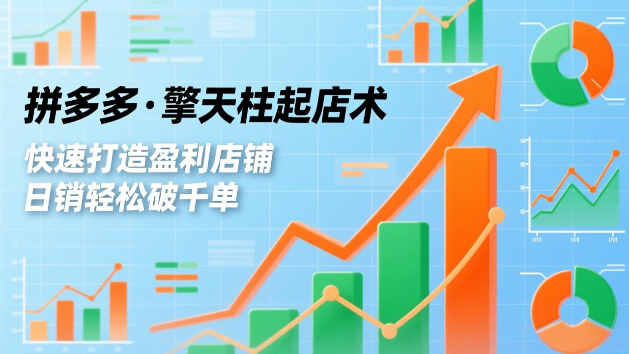 拼多多·擎天柱起店术，爆流布局、利润起飞、不断流，快速打造盈利店铺，日销轻松破千单-优创项目网
