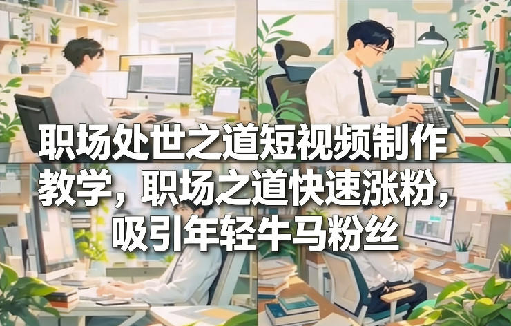 职场处世之道短视频制作教学，职场之道快速涨粉，吸引年轻牛马粉丝-优创项目网