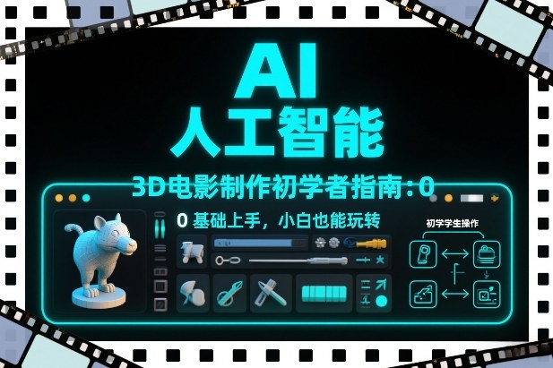 AI人工智能3D电影制作初学者指南：0基础上手，小白也能玩转-优创项目网