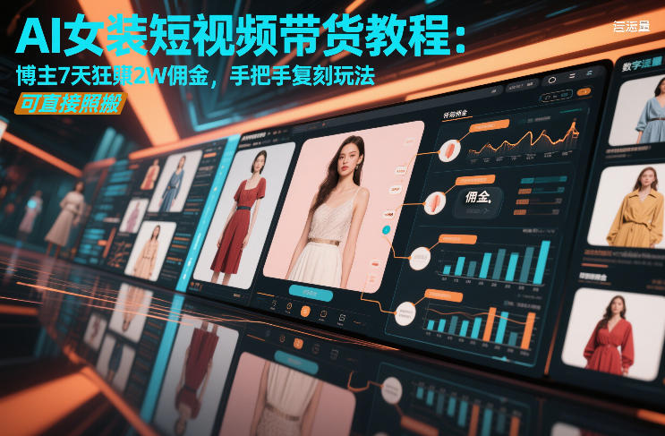 AI女装短视频带货教程：博主7天狂賺2W佣金，手把手复刻玩法，可直接照搬-优创项目网