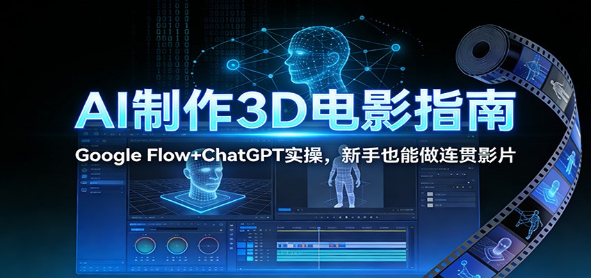 AI制作3D电影指南：Google Flow+ChatGPT实操，新手也能做连贯影片-优创项目网