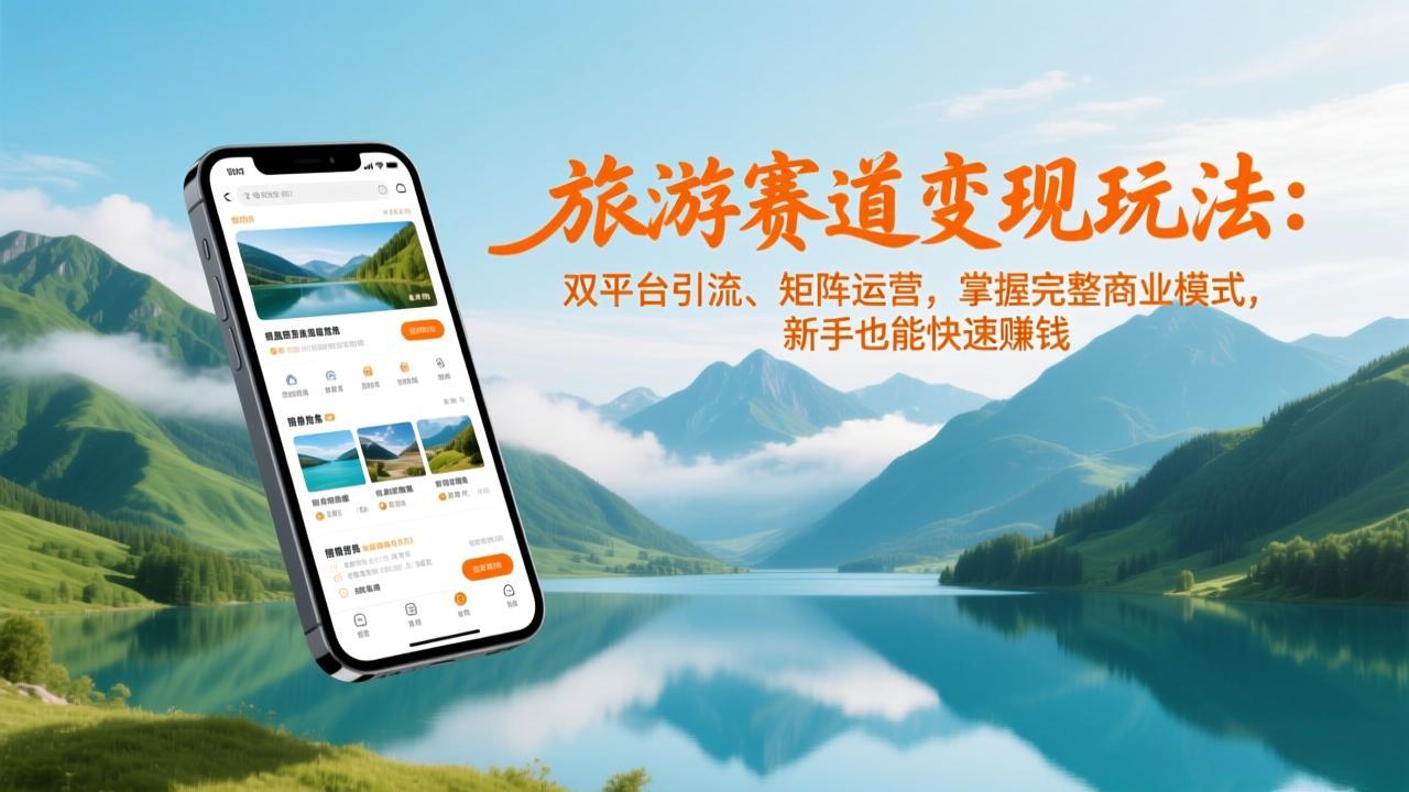 旅游赛道变现玩法：双平台引流、矩阵运营，掌握完整商业模式，新手也能快速赚钱-优创项目网