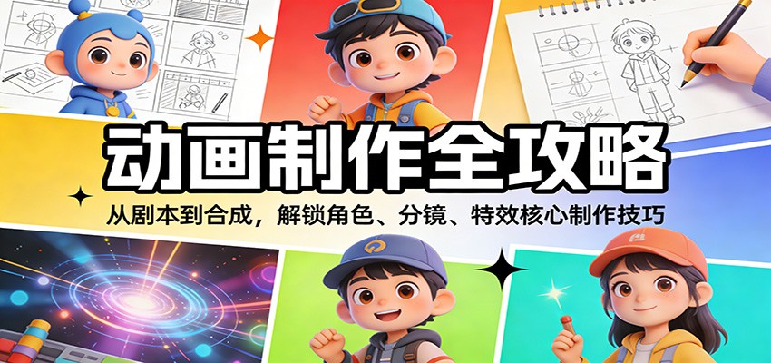 动画制作全攻略：从剧本到合成，解锁角色、分镜、特效核心制作技巧-优创项目网
