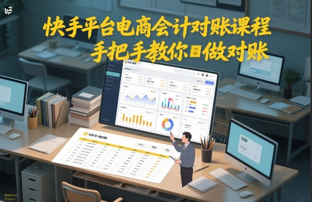 快手平台电商会计对账课程，手把手教你做对账-优创项目网