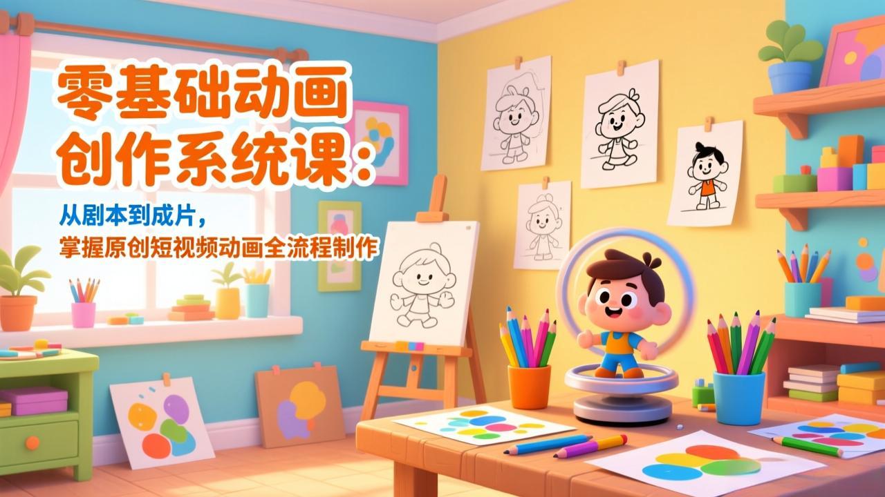 零基础动画创作系统课：从剧本到成片，掌握原创短视频动画全流程制作-优创项目网