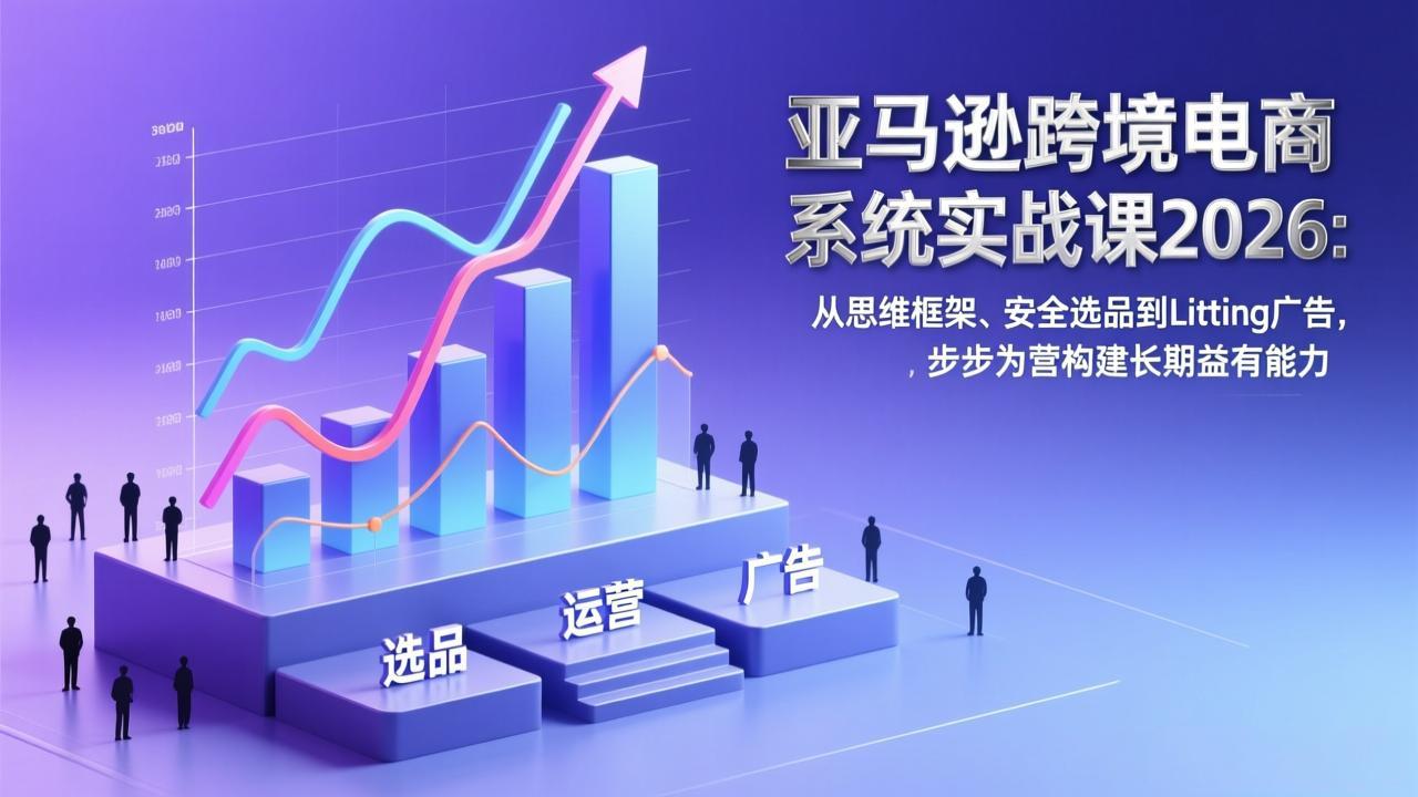 亚马逊跨境电商系统实战课2026：从思维框架、安全选品到Listing广告，步步为营构建长期盈利能力-优创项目网