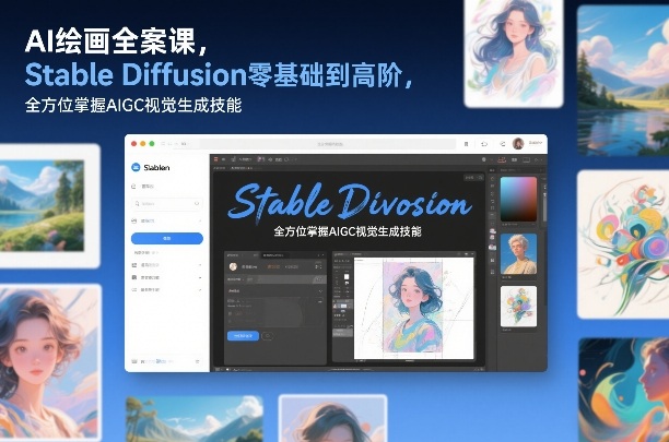 AI绘画全案课，Stable Diffusion零基础到高阶，全方位掌握AIGC视觉生成技能-优创项目网
