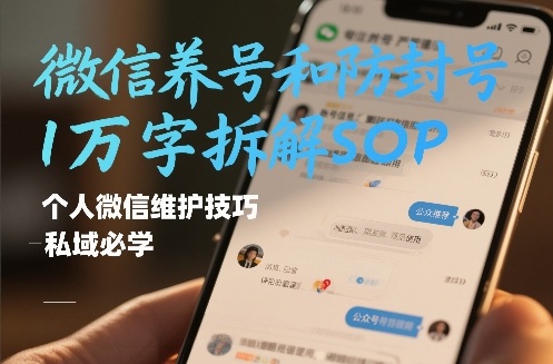 微信养号和防封号1万字拆解SOP，个人微信维护技巧，私域必学【文档】-优创项目网