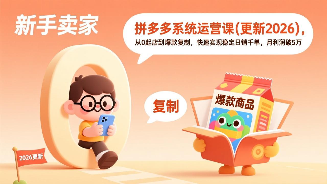 拼多多系统运营课(更新2026-优创项目网