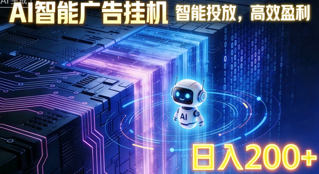 ai智能广告挂机项目，合规挂载广告即可赚取收益，单日收益可达400～500+-优创项目网