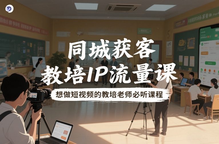 同城获客，教培IP流量课，想做短视频的教培老师必听课程-优创项目网