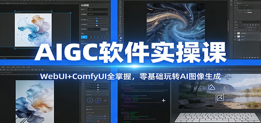 AIGC软件实操课：WebUI+ComfyUI全掌握，零基础玩转AI图像生成-优创项目网
