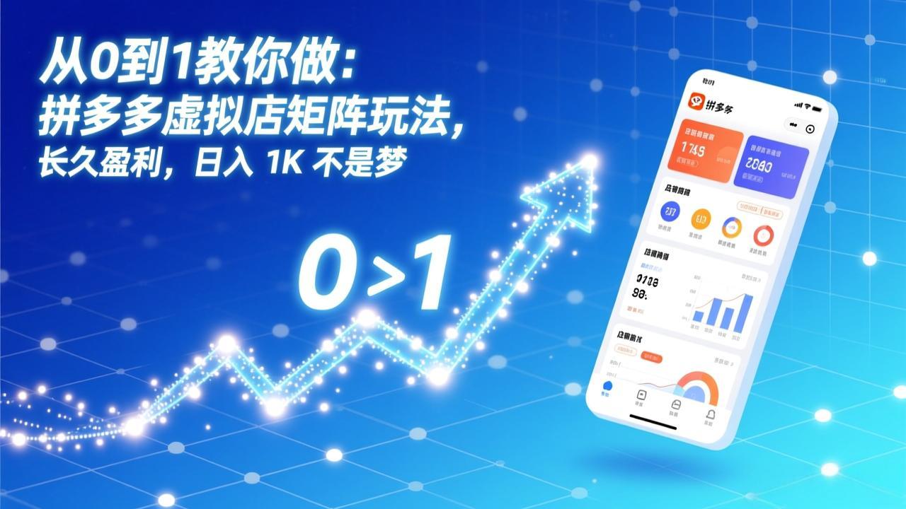 从0到1教你做：拼多多虚拟店矩阵玩法，长久盈利，日入 1K 不是梦-优创项目网
