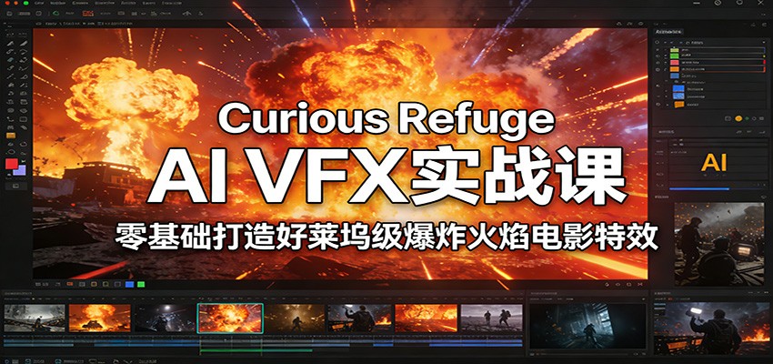 Curious Refuge AI VFX实战课，零基础打造好莱坞级爆炸火焰电影特效-优创项目网
