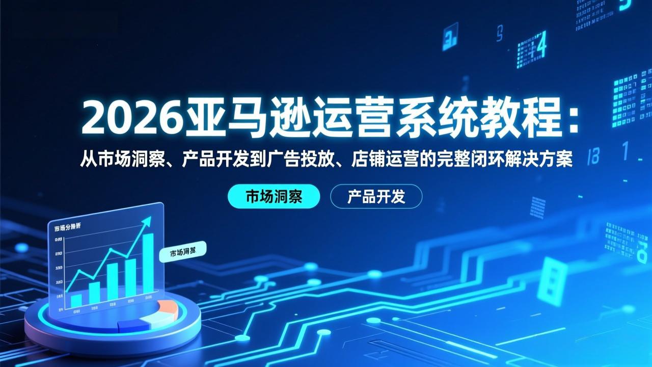 2026亚马逊运营系统教程：从市场洞察、产品开发到广告投放、店铺运营的完整闭环解决方案-优创项目网