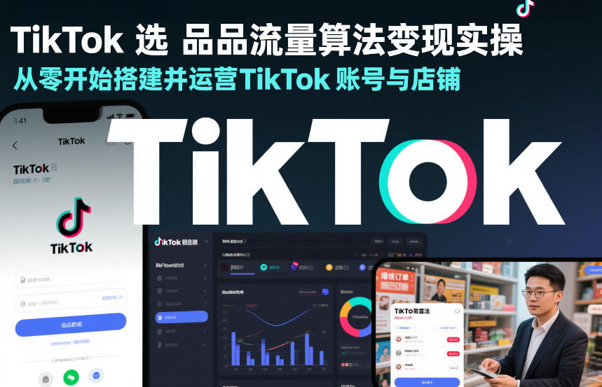 TikTok选品流量算法变现实操，从零开始搭建并运营TikTok账号与店铺-优创项目网