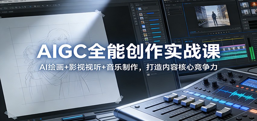AIGC全能创作实战课：AI绘画+影视视听+音乐制作，打造内容核心竞争力-优创项目网