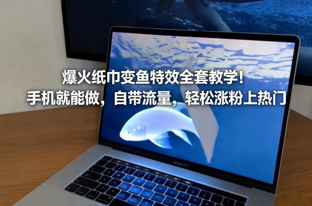 爆火纸巾变鱼特效全套教学！手机就能做，自带流量，轻松涨粉上热门-优创项目网