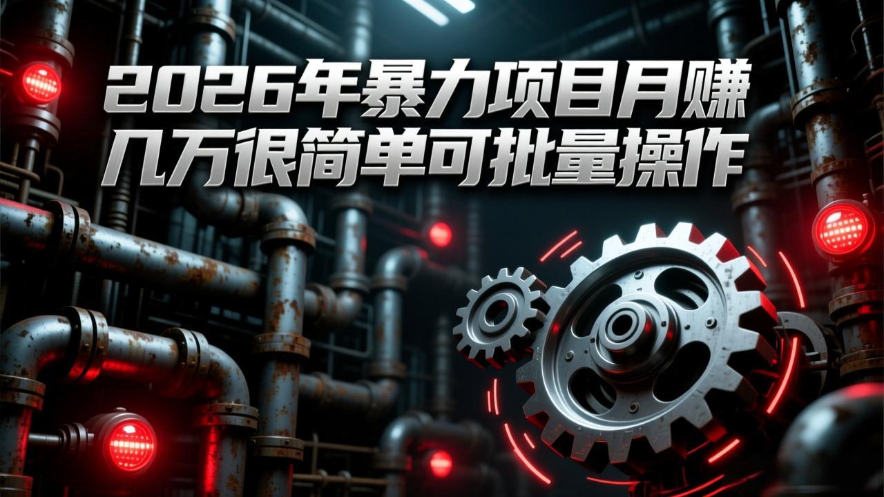 2026年暴力项目月赚几万很简单可批量操作，成本低，利润大-优创项目网