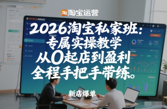 2026淘宝私家班：专属实操教学，从0起店到盈利，全程手把手带练-优创项目网