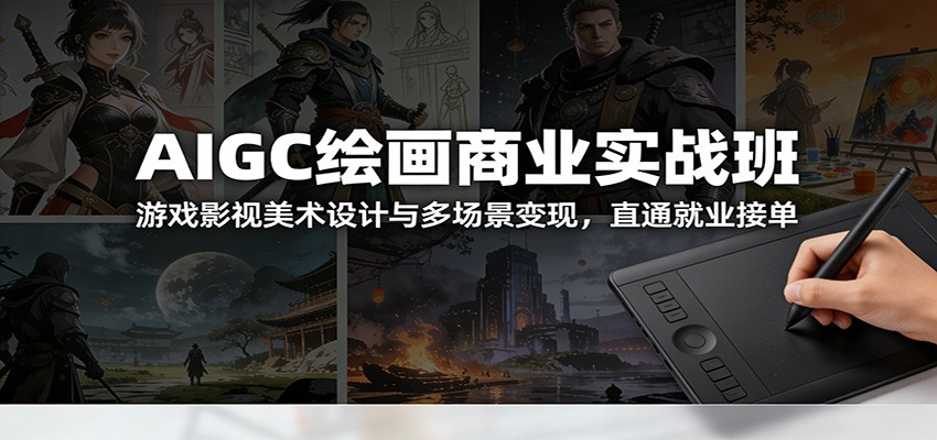 AIGC绘画商业实战班：游戏影视美术设计与多场景变现，直通就业接单-优创项目网