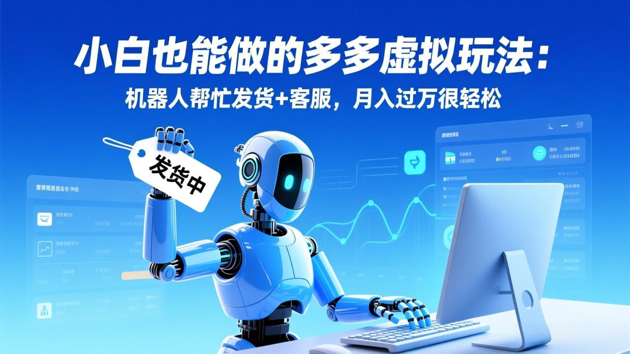 小白也能做的多多虚拟玩法：机器人帮忙发货+客服，月入过万很轻松-优创项目网