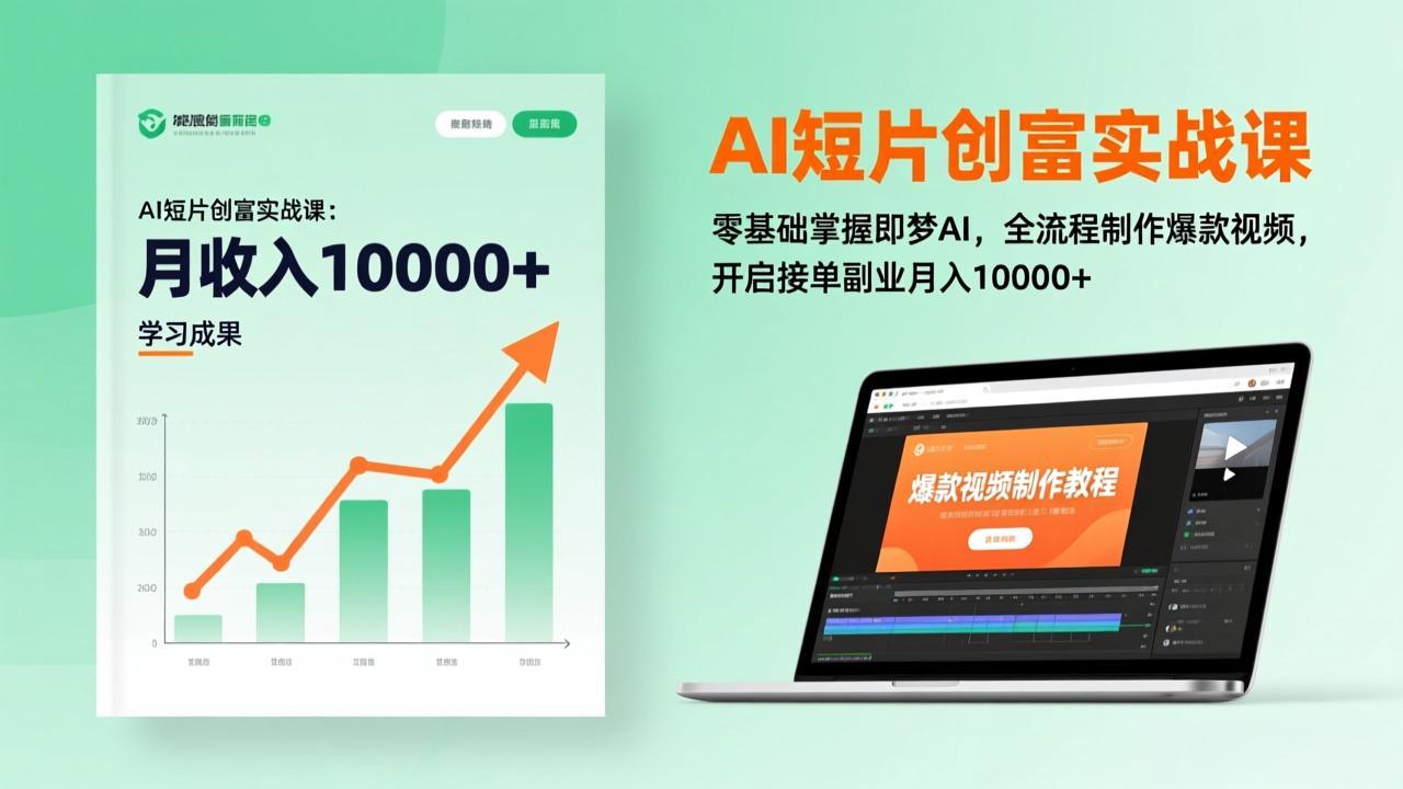 AI短片创富实战课：零基础掌握即梦AI，全流程制作爆款视频，开启接单副业月入10000+(更新-优创项目网